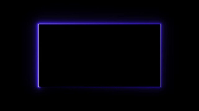 Animation of glowing neon rectangles abstract background 