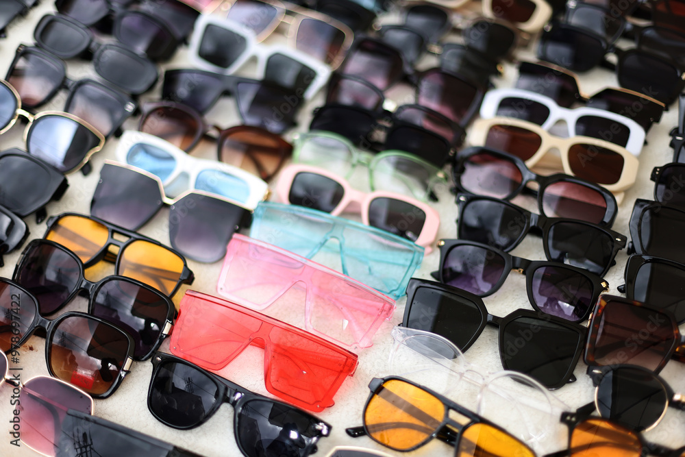 Wall mural new sunglasses with various colors