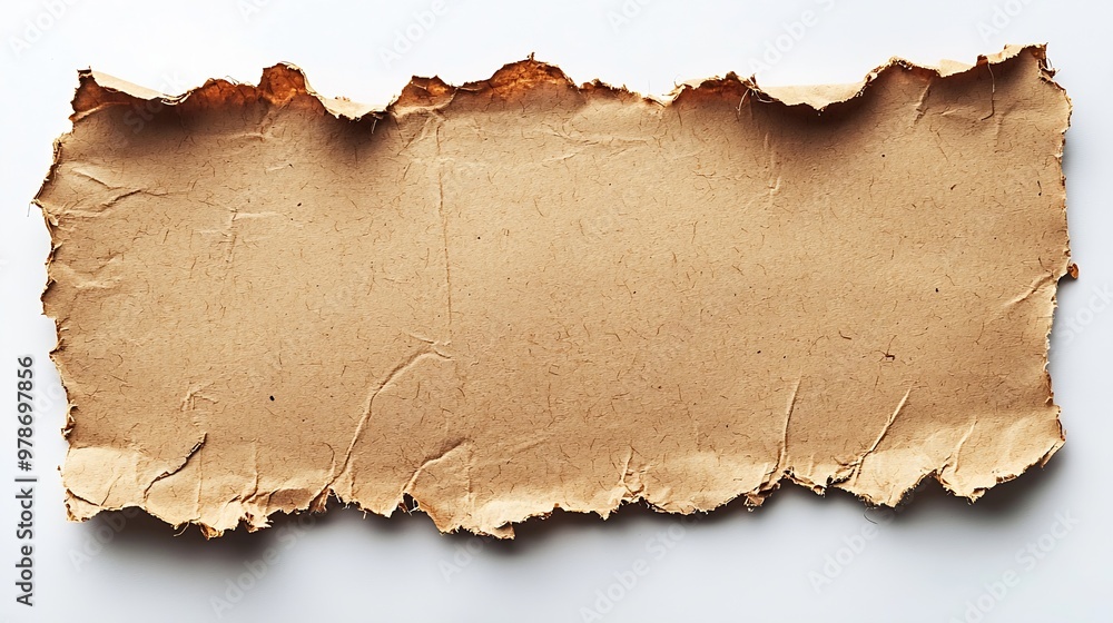 Poster horizontal piece of cardboard isolated on white background : generative ai