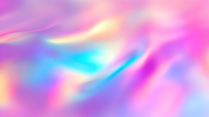 Abstract Holographic Background with Smooth Gradient Transition of Pink, Blue, and Yellow Colors