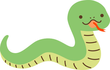 Fototapeta premium Cute little green snake