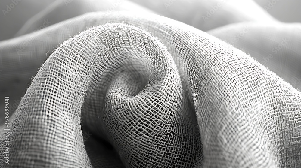 Aufkleber Plain Gray Fabric Texture Pattern : Generative AI