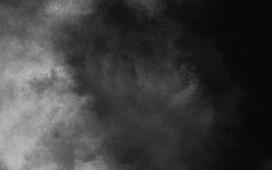 Abstract black and white realistic smoke clouds with shadow overlay effect background. Mystery dark background with spooky white light and fog. Vector illustration of smoky mist toxic vapor on floor.