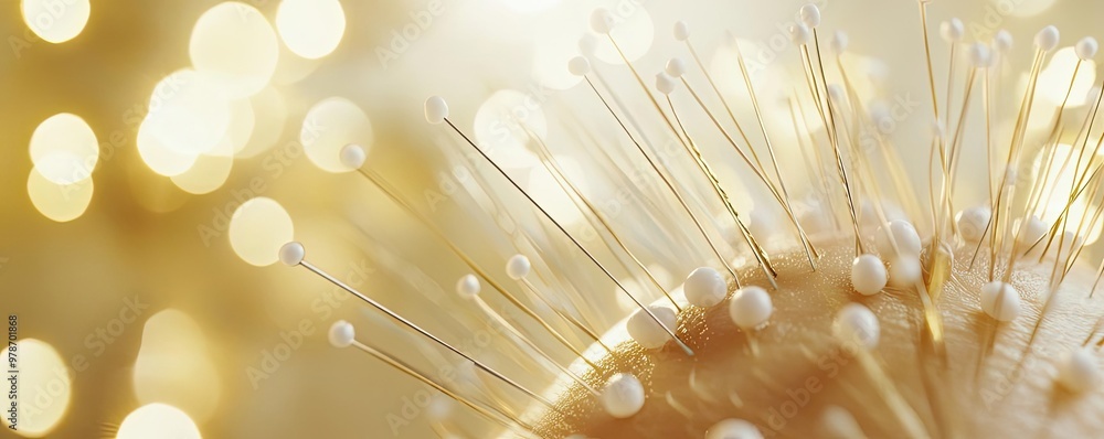 Poster a close-up of a delicate structure with light reflections, showcasing intricate details and a magica