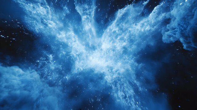 Abstract Background - Blue Swirling Clouds With Bright Spots