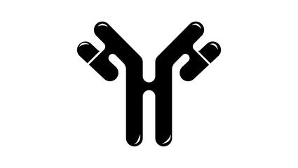 Antibody emblem , black  isolated silhouette