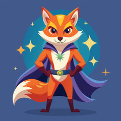 fox superhero,Magic Fox: Defender of Truth, isolated on dynamic and vibrant vector illustration
