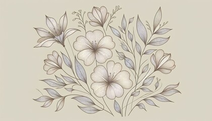 Fototapeta premium Vintage flower pattern seamless vector illustration for spring decor