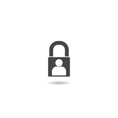 Security Human Lock Icon with shadow