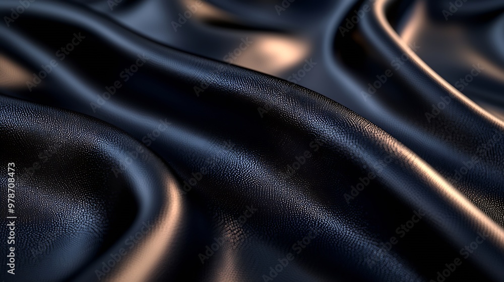 Poster abstract shaped metallic black fabric texture : generative ai