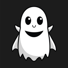 Obraz premium Creepy Halloween Ghost Vector illustration png cutout isolated