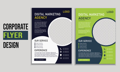 creative corporate unique flyer design template set modern layout flyer in a4 size with dual color professional flyer design