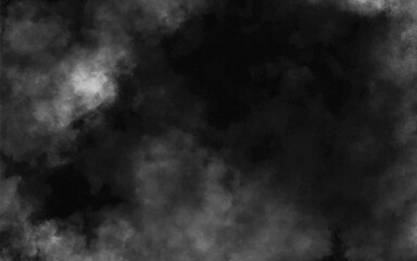 Abstract black and white realistic smoke clouds with shadow overlay effect background. Mystery dark background with spooky white light and fog. Vector illustration of smoky mist toxic vapor on floor.