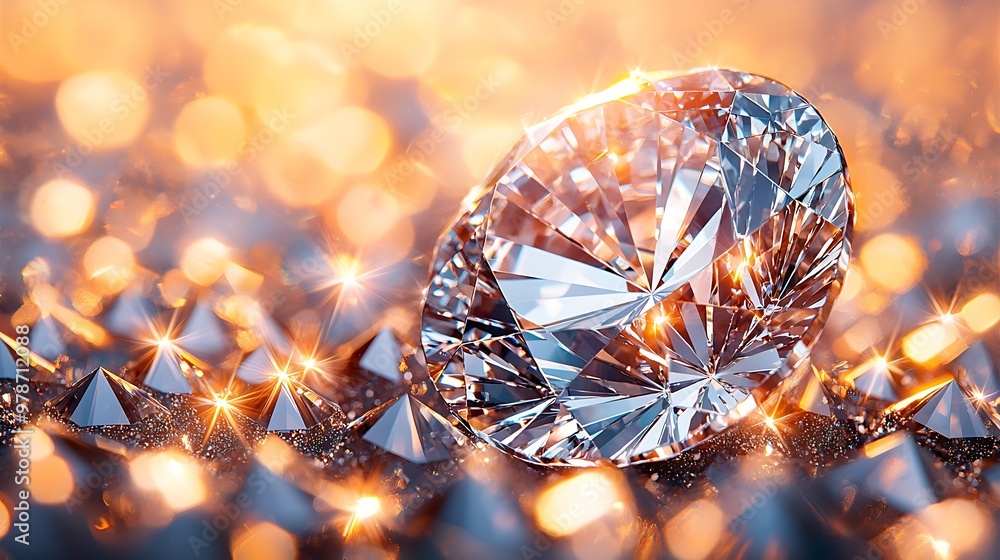 Poster abstract diamond texture : generative ai