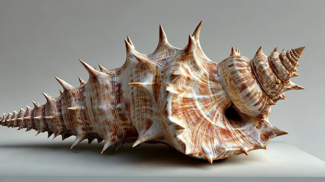 Beautiful spiral shell in natural light showcasing intricate details and textures from the ocean floor