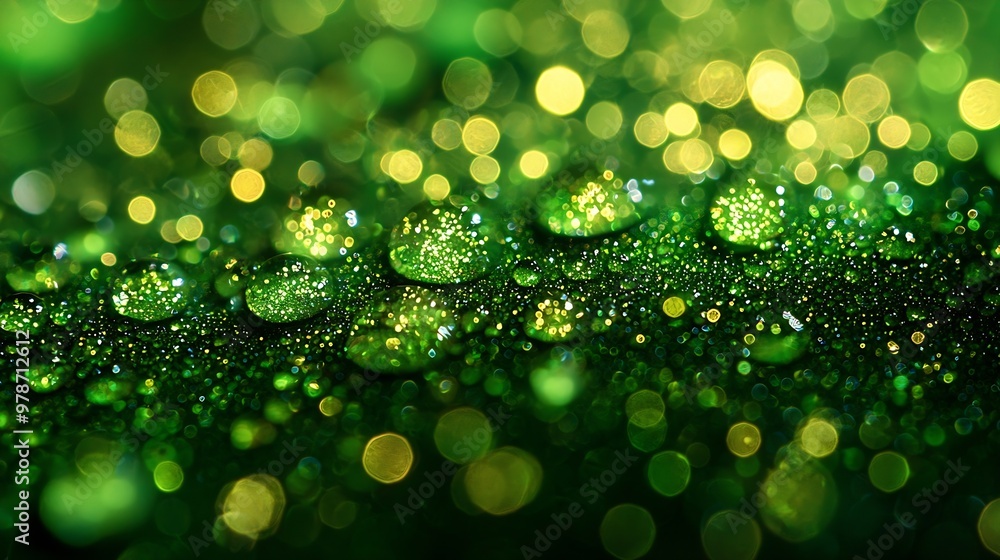Poster green bokeh : generative ai