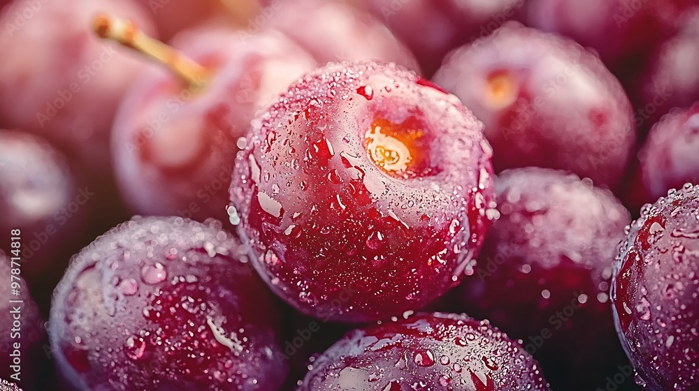 Poster many plums background : generative ai