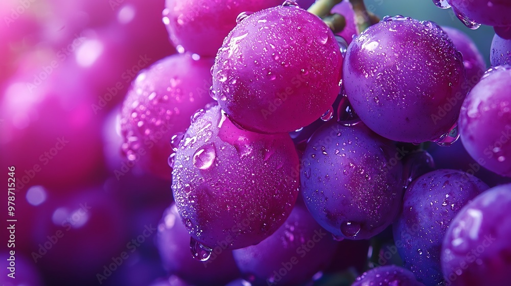 Poster Grapes Background : Generative AI
