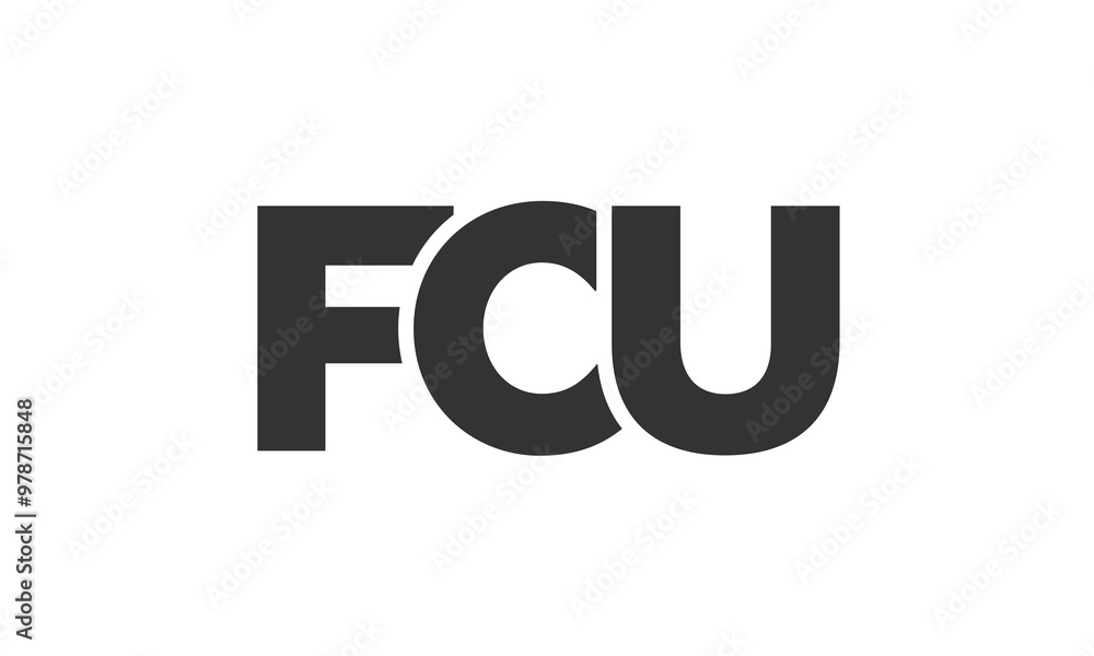 Poster fcu logo design template with strong and modern bold text. initial based vector logotype featuring s