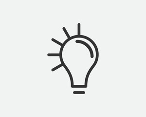 Light dimmer icon line trendy design. Electricity lamp saving energy sign. Black and white flat style.