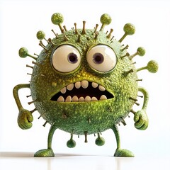 Fototapeta premium illustration Virus. Corona virus monster. Angry virus cartoon character