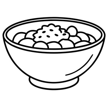 recommend clip art: bowls of breakfast outline coloring book page line art drawing