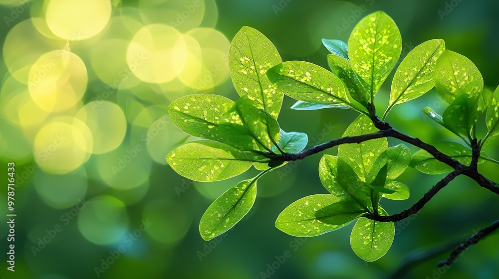 Poster green nature bokeh : generative ai