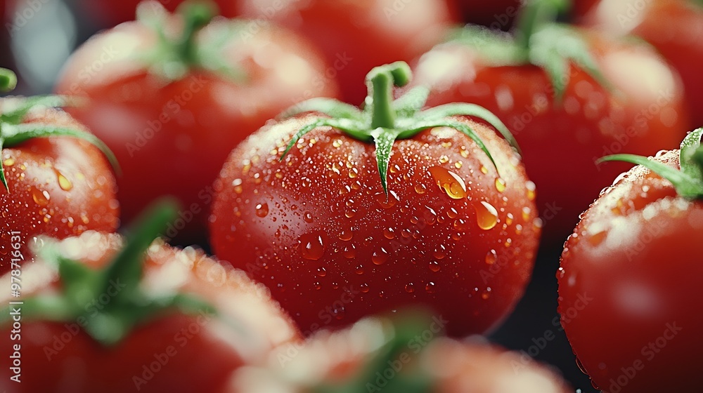 Aufkleber Tomatoes Texture Background Pattern : Generative AI