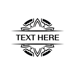 Mandala design emblem badge template with delicate inner details