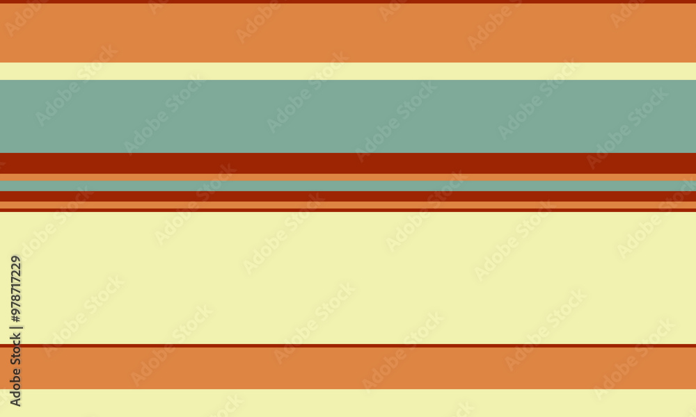 Poster geometric stripes seamless vector pattern with horizontal lines in varied colours, creating an abstr