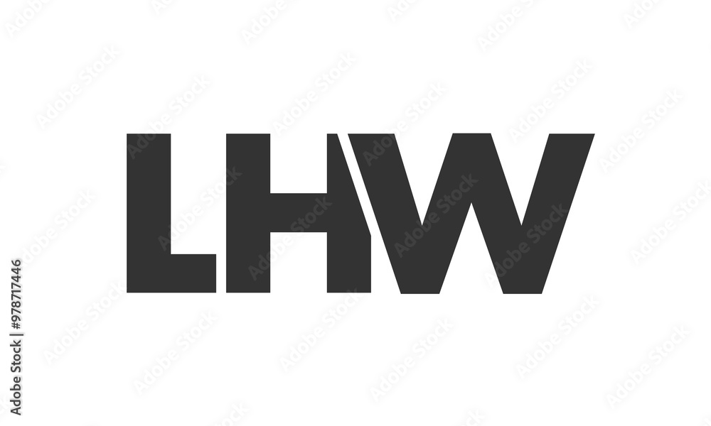 Poster lhw logo design template with strong and modern bold text. initial based vector logotype featuring s