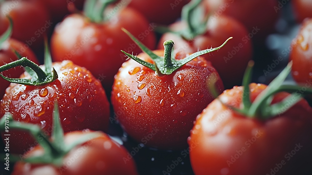 Aufkleber tomatoes tiled closeup background : generative ai
