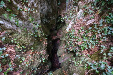 French cave in the woods near Dragatuš in Bela krajina, Slovenia