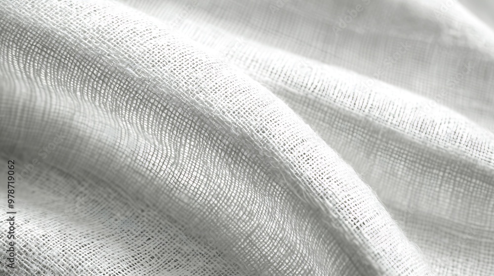 Poster white flax fabric texture : generative ai