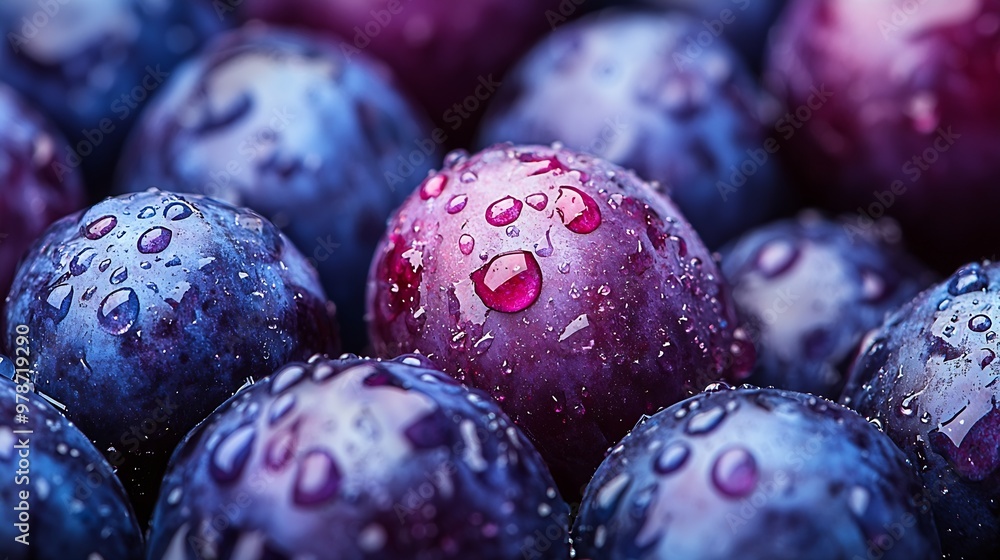 Poster plums pattern : generative ai