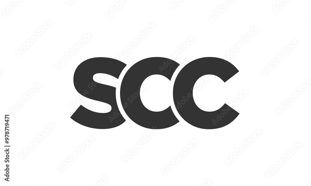 Poster SCC logo design template with strong and modern bold text. Initial based vector logotype featuring simple and minimal typography. Trendy company identity.