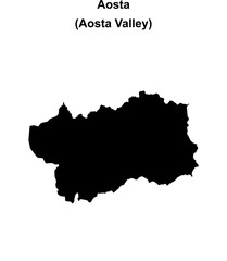 Aosta province outline map