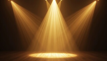 Regal Glow: A Golden Spotlight Illuminating the Stage
