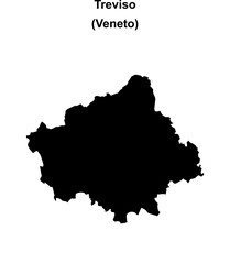 Treviso province outline map