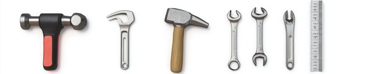 instruments on white background