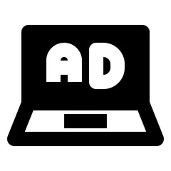 laptop ads solid icon