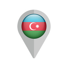 Pin navigation flag icon of Azerbaijan. Vector