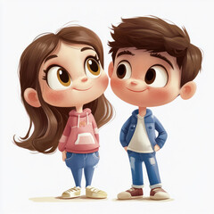 a cute girl and a cute boy