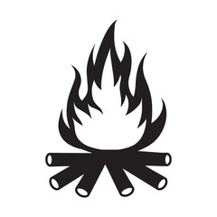 Campfire ClipArt, Bonfire illustration, Fire Flame vector 
