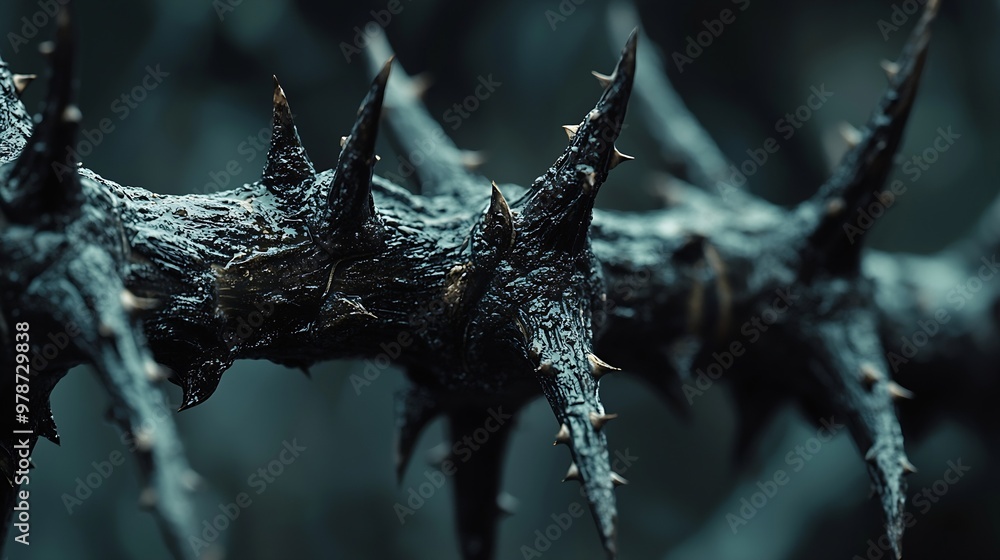Poster Blackthorns Pattern Texture Background : Generative AI