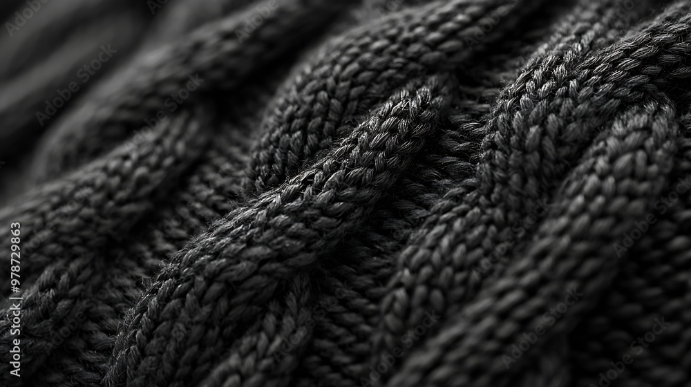 Poster black sweater texture pattern : generative ai