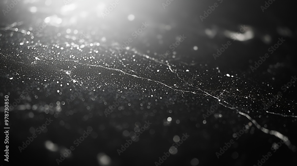 Aufkleber dust and scratches on black surface texture background : generative ai