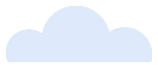 Simple and minimalistic blue cloud with rounded edges. Ideal for weather, digital interface designs, eco-themed projects, children s illustrations, and minimalist graphic art.