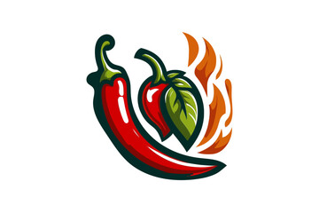 chili peppers red chili peppers. Healthy organic food. Fresh vegetables. Vector illustration  icon logo design.
