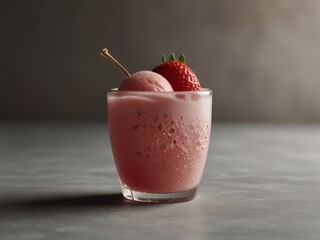 Pink and White Strawberry Ice Cream